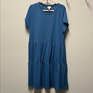 LulaRoe Ariel Blue Tiered Dress